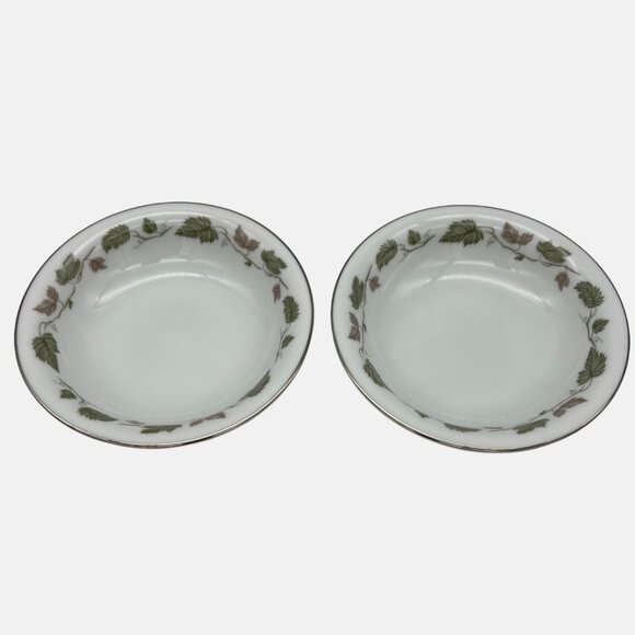 Vintage Noritake Japan Vineyard Pair of Fruit Bowls Pattern 6449 Leaves & Vine - Picture 1 of 5